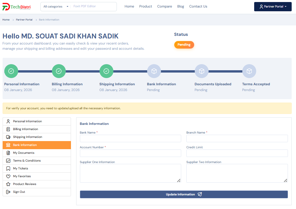 Bank Information Form