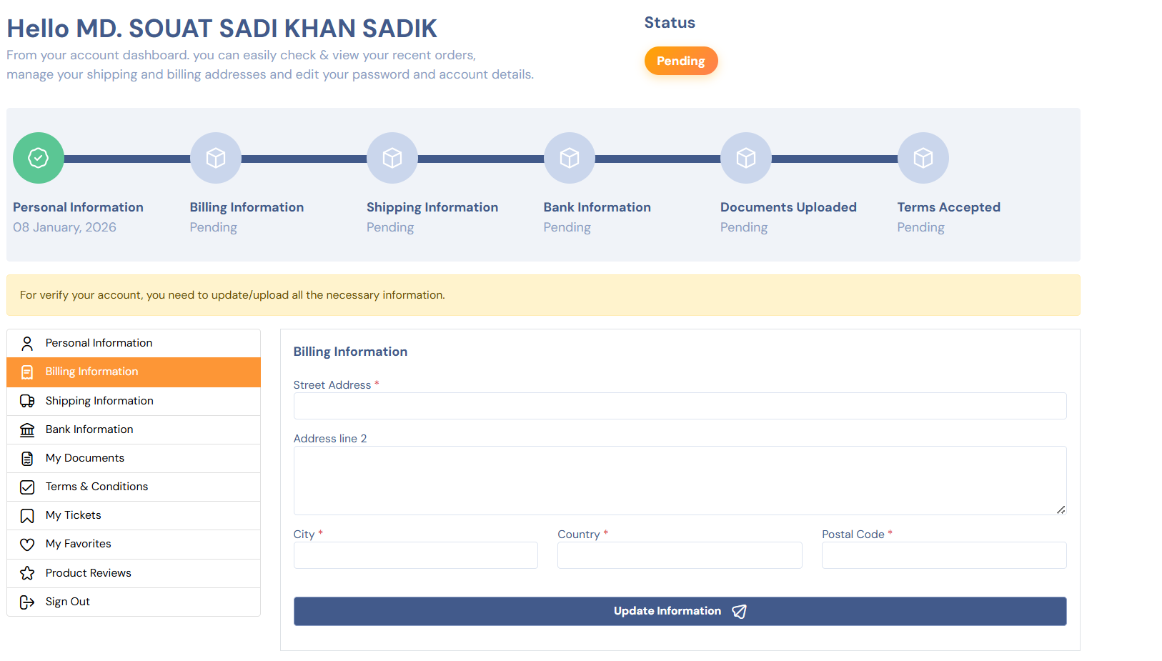 Billing Information Form