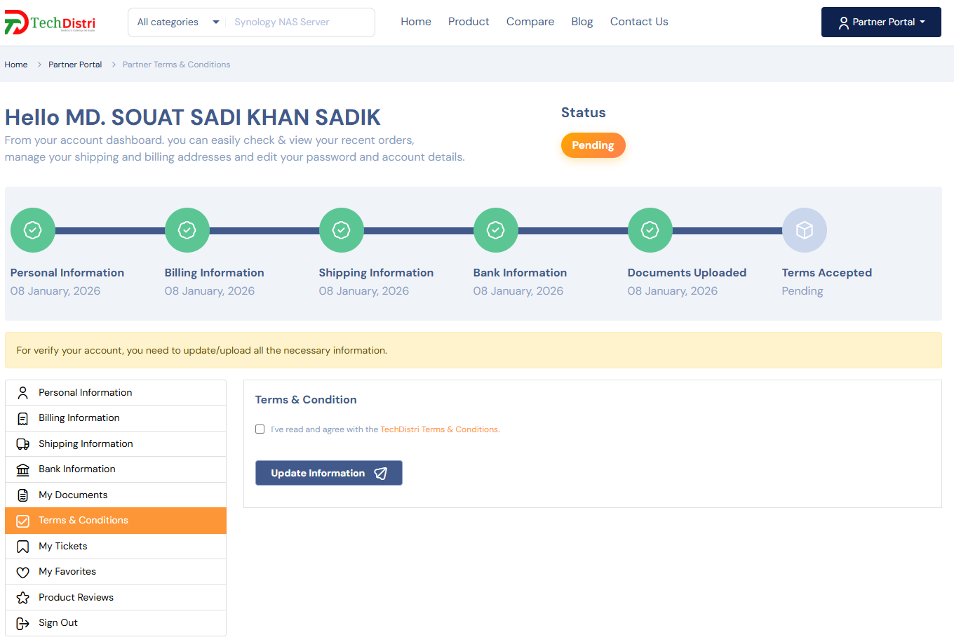 Terms and Conditions Acceptance
